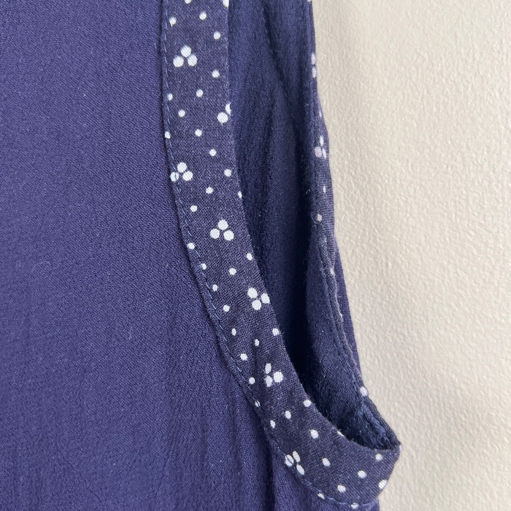 Skies Are Blue Women's Small Royal Blue Sleeveless Career Top Split Neck EUC - Picture 4 of 8